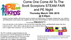 Elizabeth Scott STEAM Fair and PE night Flyer 2016.v1